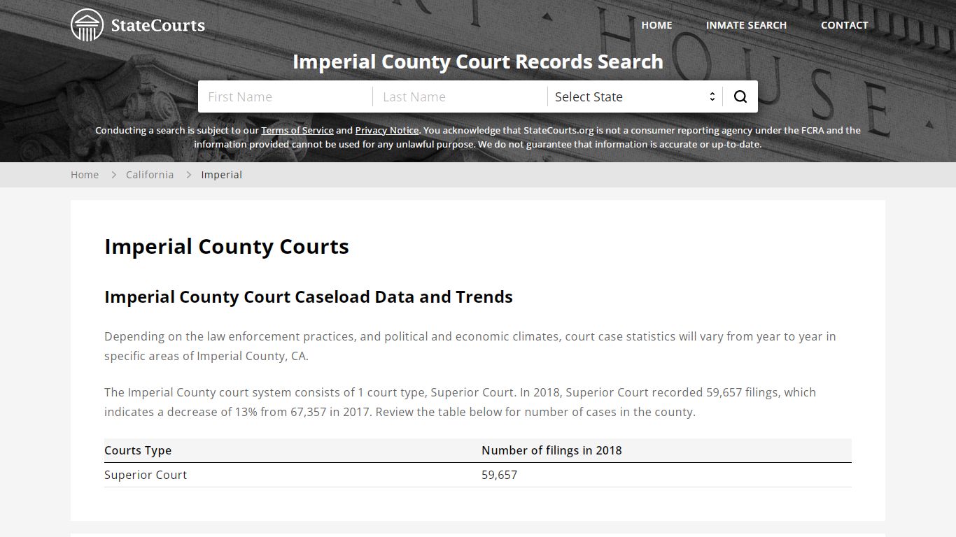 Imperial County, CA Courts - Records & Cases - StateCourts