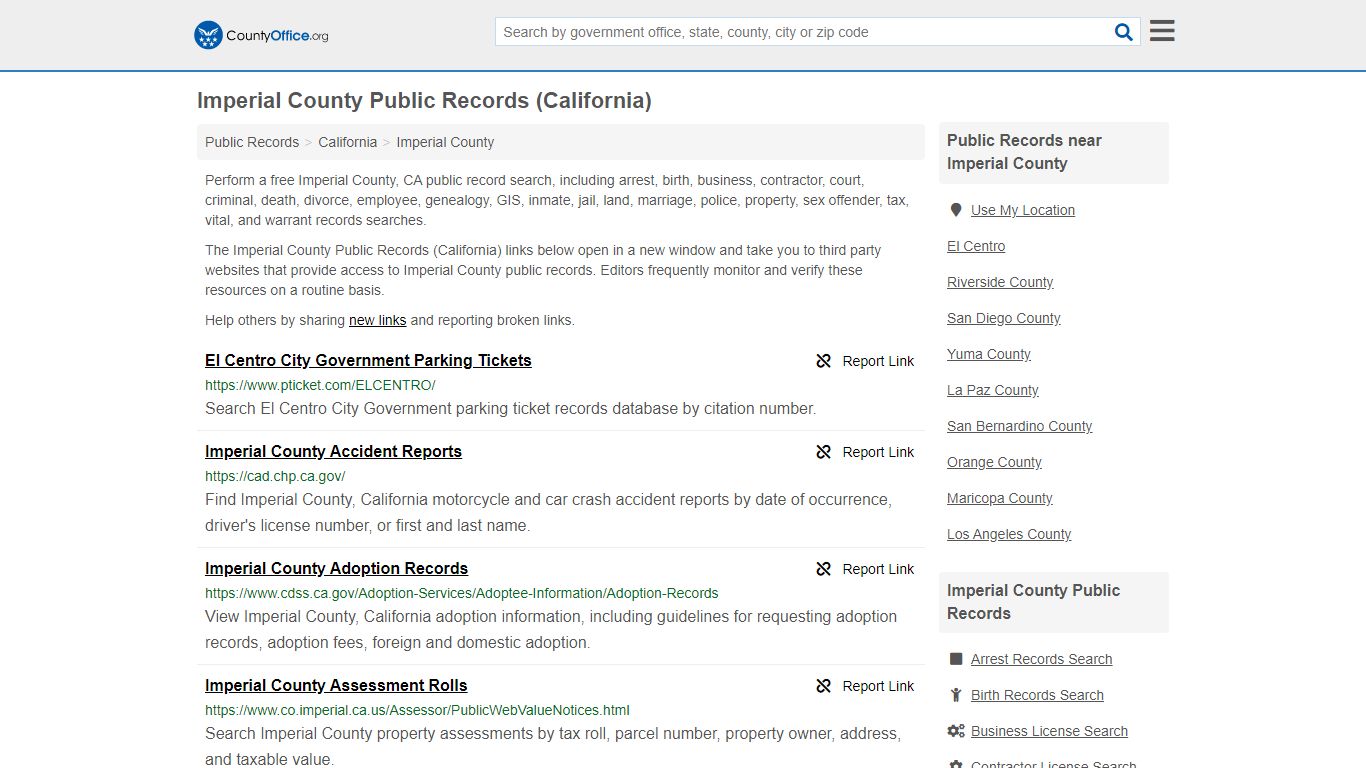 Public Records - Imperial County, CA (Business, Criminal ...