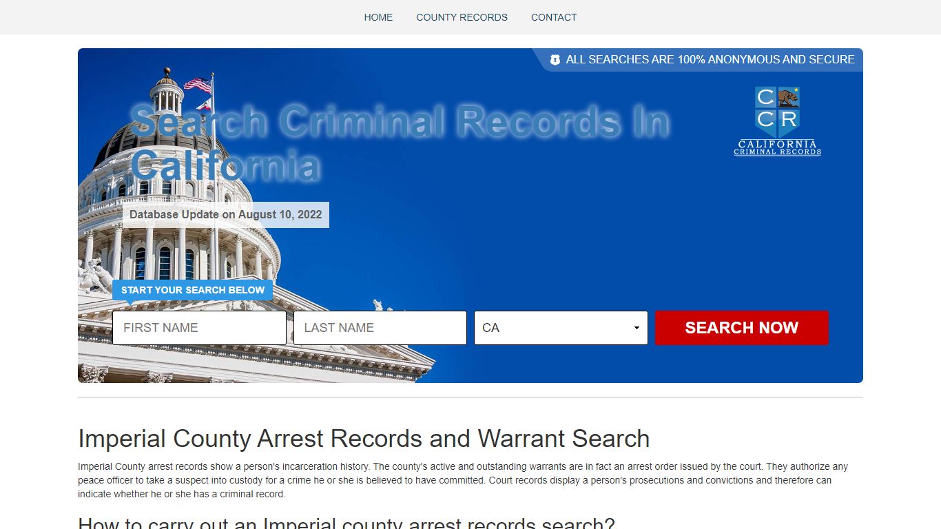 Imperial County Arrest Records and Warrant Search